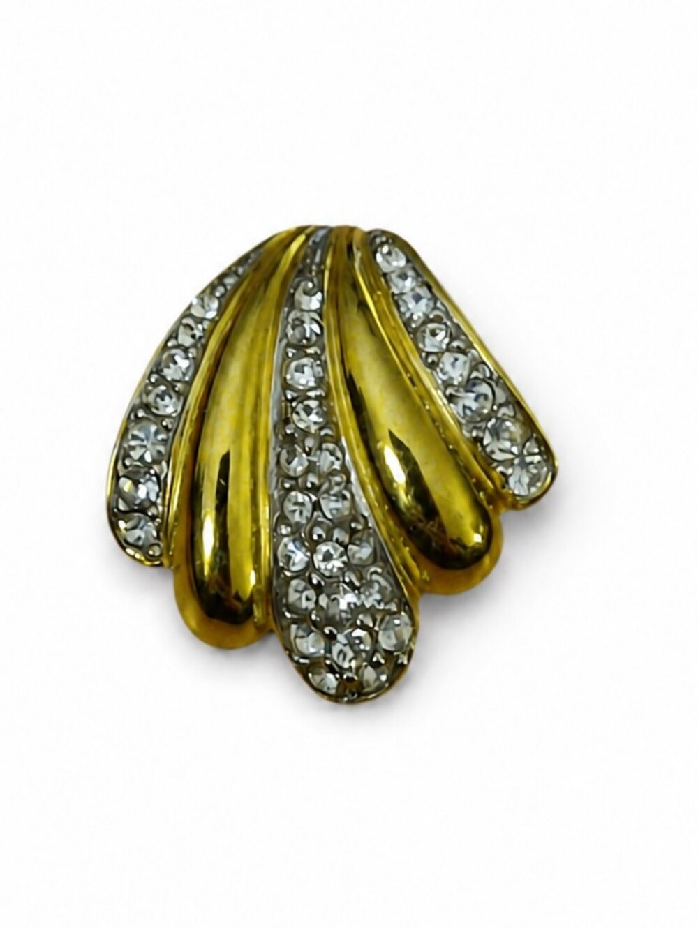 Vintage Joan Rivers Gold-Tone Crystal Shell Enhancer - Women Jewelry